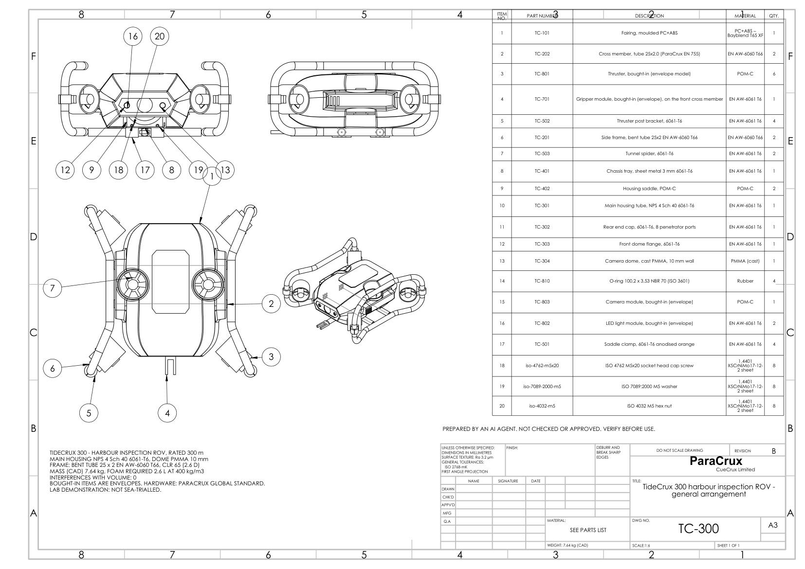TideCrux 300 general arrangement drawing