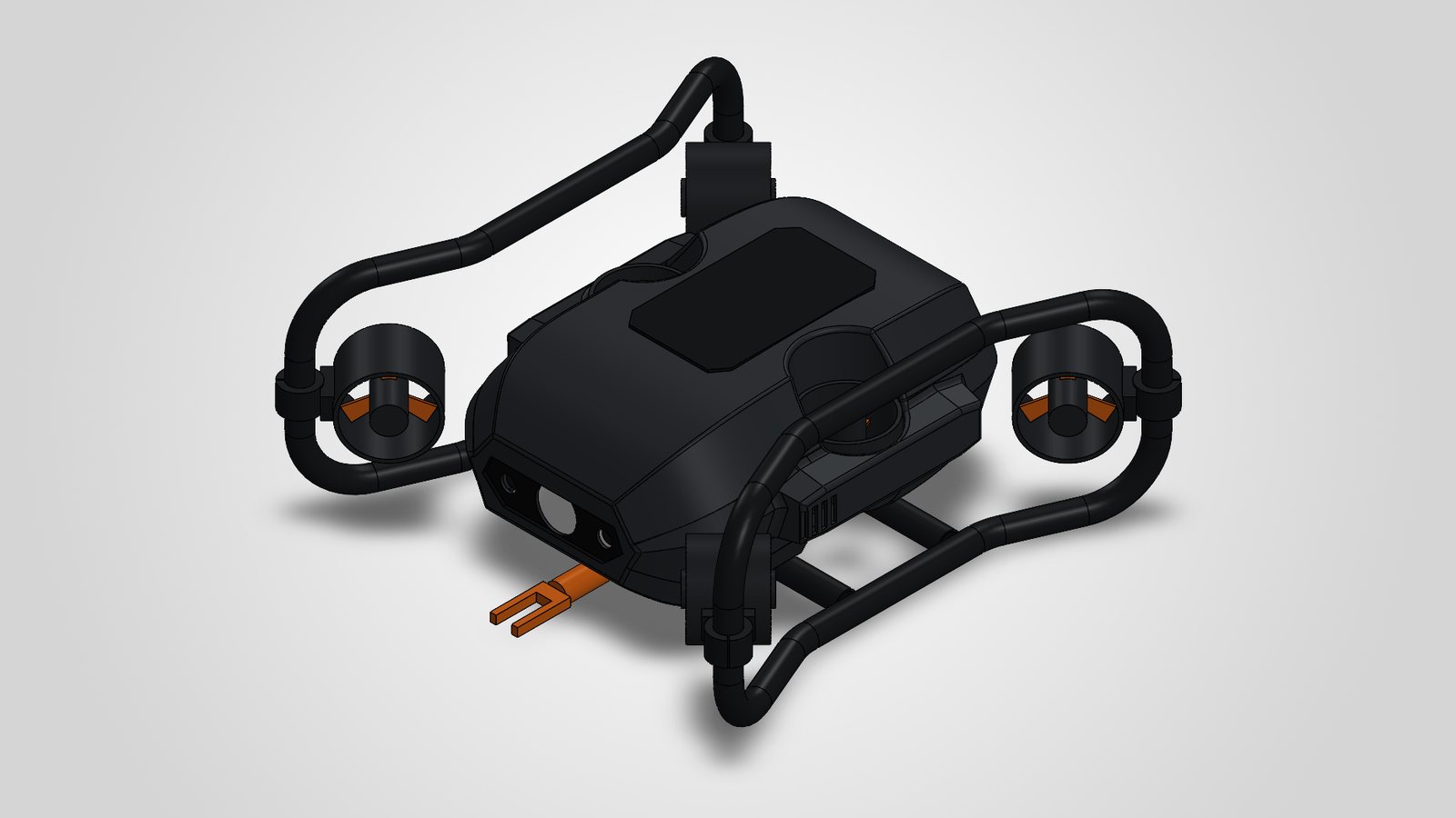 TideCrux 300 rendered in SOLIDWORKS, with the gripper module on the front cross member